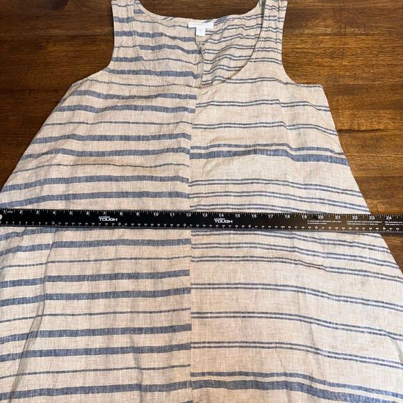 J.Jill Pure Jill Lagenlook Striped Sleeveless 100% Linen Maxi Dress - Picture 8 of 9